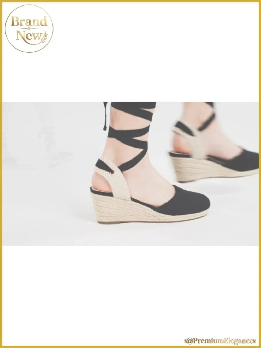 Espadrille Platform Wedge Sandals Vegan Leather Women's Summer